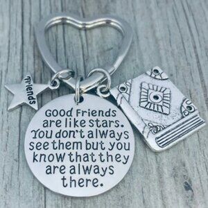Best Friends Keychain-Good Friends Heart Keychain- Friend Jewelry- Book